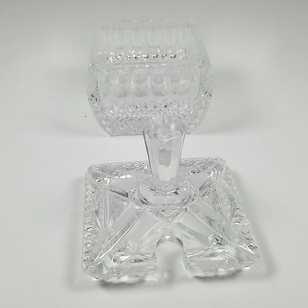 Vintage Clear Cut Lead Crystal Sugar, Jam or Jelly Bowl with Lid